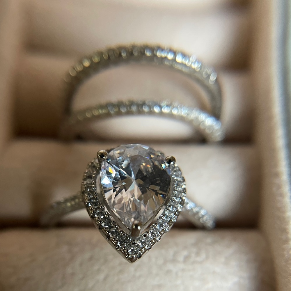 Faux diamond engagement ring